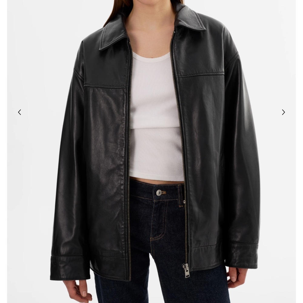 LAMARQUE Theia Leather Bomber Jacket